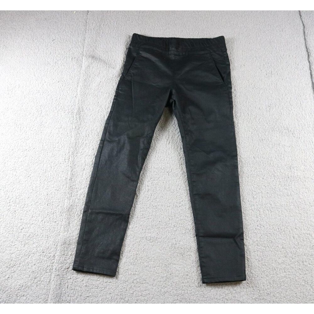 Bevy Flog Pants 26 Black Check Print Cotton 4 Pocket Pull On Tapered